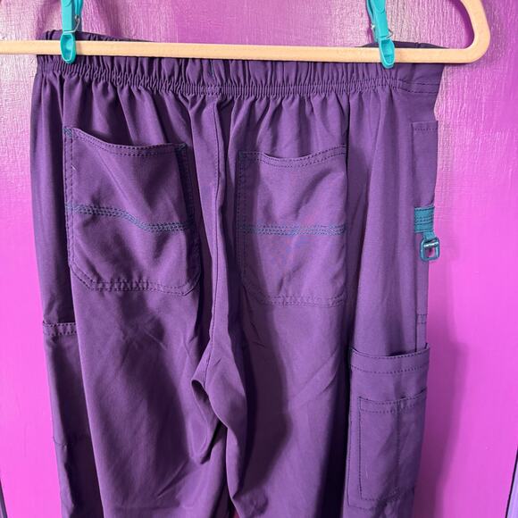 Carhartt Purple Scrub Pants Tall Medium Drawstring Medical Nurse Cargo Scrubs - Picture 7 of 8